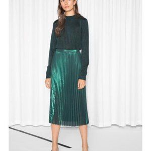 Lovely & Other Stories Green Pleated Emerald Skirt